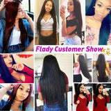 Flady Straight Human Hair 3 Bundles with Closure Grade 8A Virgin Unprocessed Malaysian Straight Hair Bundles with Lace Closure (14 16 18+12inch)