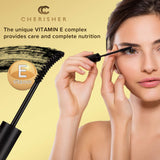 Lengtening Hypoallergenic Cherish Mascara With Vitamin E | Premium Deep Black Color Gluten Free Volumizing Eye Mascara With Vitamins Makes Perfect Natural Bold Eyelashes And Care Your Sensitive Eyes