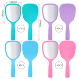 16 Pieces Handheld Hand Mirror Travel Makeup Mirror Handheld Cosmetic Mirror with Handle, Portable Vanity Mirror for Travel, Camping, Home, 4 Colors, 3.15 Inch Wide, 7.09 Inch Long