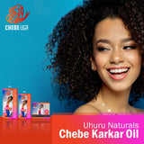 Uhuru Naturals Chebe Karkar Oil – Organic Conditioner w/ Virgin Cold Pressed Sesame Seed & Ostrich Oil, Chebe & Honey Wax – Natural Hair Loss Prevention (8 oz)
