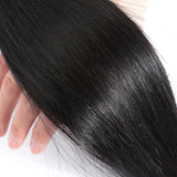 AUTTO Hair Unprocessed Brazilian Virgin Human Hair Straight One Bundle 24inch Virgin Straight Human Hair Bundle Weave Extension Natural Black (100+/-5g)/bundle Can be Dyed and Bleached