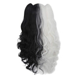 Junko Enoshima Cosplay Wig Lolita Black White Wigs Long Wavy Curly Wigs for Party Halloween with 2 Bears AD017BW