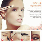 Rechargeable Eyebrow Hair Removal For Women, MMCAT Painless Electric Eyebrow Trimmer Epilator, Ladies Eyebrow Razor Shaver For Eyebrow Hair Remover With LED Light (Rose Gold)