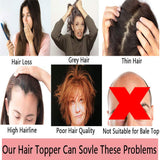 100% Real Human Hair Topper with Bangs Mono Base Crown Topper Hair Piece Clip in on Hair Toppers Straight Middle Part Top Hairpiece for Women with Hair Loss Thinning Hair 12 Inch 6# Light Brown