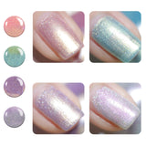 Ownest 6 Colors Pearl Nail Polish, Shell Nail Polish Lacquer Shiny Shimmer Manicure Varnish Salon Art Nail Lacquer Mermaid Pearl Shell Nail Polish Color-Set B