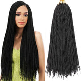 Ronsaen Box Braids Crochet Hair Kanekalon Crochet Box Braids Hair（7Packs/Lot) (30"7Packs, 1B#)