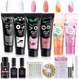 Mobray Poly Nail Gel Kit, Enhancement Builder Temperature Color Changing Extension gel set 615ml with Nail Art Tool Easy DIY at Home All-in-One Starter Professional Kit (Kit 1)