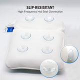 PINGKO Bath Pillow with Head, Neck, Shoulder and Back Support - Non-Slip, Extra Thick & Soft, Machine Washable,3D Air Mesh Technology,Pad with 6 Suction Cups Spa Bathtub Pillow