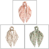 HAIMEIKANG Decorative Scarf Headband - Ponytail Hair Scarf Scrunchies for Women Handbag Hand Ribbon Hair Accessory (Beige/Green/Pink）