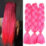 Lisshow Braiding Hair 24inch 100g Synthetic Jumbo Braids Hair Extensions High Temperature Fiber 3Piece/Lot (Hot Pink)