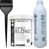 1.1 Pound Tub Premium Blue Toner Dye Hair Bleach Powder Lightener + 13.5 OZ 12% 40 Volume Developer + More (Blue Lightening Powder)