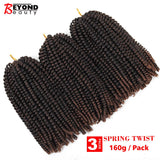 3 Packs 12 Inch Spring Twist Ombre Colors Butterfly locs Crochet Braids Braiding Hair Extensions Low Temperature Fiber 30 Strands 160g/Pack (12 Inch, T1B-30)
