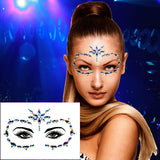 10Sets Halloween Mermaid Festival Face Jewels Rave Face Gems Glitter Festival Body Jewels Sticker Glitter Face Rhinestone eye Stickers Temporary tattoos Glitter Rave & Party Accessories