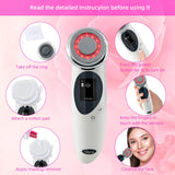 4 in 1 Face Massager,Glynee Daily Care Firming Vibration Facial Massage Beauty Device Face Eye Roller Machine Warm Deep Clean Face Lifting Tighten Anti Aging Device Promote Absorption