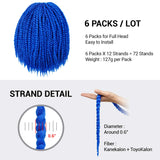 24 Inch 6 Packs AU-THEN-TIC 2X Jumbo Senegalese Twist Crochet Braid Hair Havana Twist Crochet Hair Havana Mambo Twist Crochet Braids Hair Extensions (24 Inch (6 Pack), BLUE)