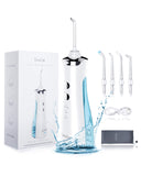 Water Flosser, Professional Water Flosser Teeth Cleaner, Cordless Portable and USB Rechargeable IPX7 Waterproof 3 Modes Oral Irrigator, Ideal for Home and Traveling-White