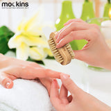 Mockins Natural Boar Bristle Body Brush Set with Detachable Cellulite Massage Brush and Long Wooden Handle for Dry Brushing Perfect Kit to Exfoliate and Get Rid of Cellulite - Gift Set