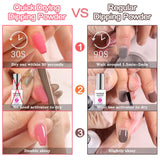 Lavender Violets Fast Dry Dipping-Powder-Nail-Kit of 8 Colors Express-Dry Plain n Glitter Acrylic-Dip Powder System with Nail File J745