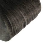 14inch Black to Grey Clip in Hair Extensions Ombre Human Hair 7PC/100G Thick Clip in Ombre Hair Extensions Full Head Set