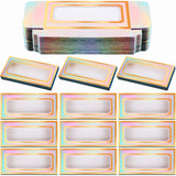 80 Pieces Empty Eyelashes Packaging Paper Eyelash Box Eyelash Holder Case Holographic Design Eyelashes Container for False Eyelash Care Cosmetic Tools