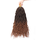 18 Inch Wavy Senegalese Twist Crochet Braids Hair 8 Packs Pre-looped Twist Braids Goddess Senegal Twist Braiding Hair with Curly Ends (T1B/30#,14Strands/Pack)