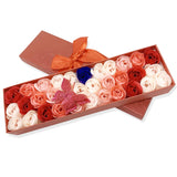 33 PCS Floral Scented Bath Soap Rose Flower Petals, JIALEEY Plant Essential Oil Rose Soap Set Gifts for Her Women Girls Mom Valentine's Day, Red Box