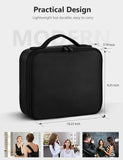 Syntus Travel Makeup Bag with Mirror, Portable Train Cosmetic Case Organizer with Adjustable Dividers Large Capacity for Cosmetic Makeup Brushes Toiletry Jewelry Digital Accessories, Black