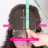 ISEE Hair 4x4 Lace Front Wigs Human Hair For Black Women Brazilian Straight Human Hair Lace Closure Wigs 180% Density Pre Plucked With Baby Hair Natural Color (14 Inch, Straight Human Hair Wigs)