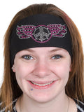 Skull Cap Head Wrap: Womens Headbands: Biker Chick Headwear: Peace Sign (3 Colors)