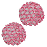 Rhinestone Crochet Bun Cover 2 Pcs Pack – HR2 (Pink)