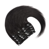 Clip in Hair Extensions Human Hair Double Weft 100% Real Remy Human Hair 18" Jet Black for Women 8A Full Head Soft Silky Straight Hair 8pcs 120G 20clips(18",Jet Black)