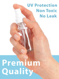 1 oz / 30 ml Clear Glass Boston Round White Treatment Pump Bottle (12 Pack) + Funnel for Cosmetics, serums, Essential Oils, Aromatherapy, Food Grade, bpa Free