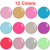 BQTQ 12 Colors Nail Dip Powder Dipping Powder Acrylic Nail Powders with a Soft Nail Brush and a Nail File for French Nail Manicure Nail Art, No UV/LED Lamp Needed