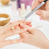 12 Pieces 4 Sides Stainless Steel Nail File Metal Diamond File, 2 Size Metal File Buffer Fingernails Toenails Manicure Files for Men Women Salon Home Office and Travel