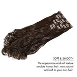 DILUSILK Clip in Hair Extensions 7 PCS Thick 20" 150g Soft Silky Body Wave Synthetic Hairpiece Chocolate Brown