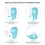 Facial Cleansing Brush Head Replacement, Facial Cleansing Brush Head, For Clogged and Enlarged Pores(2blue2sens)