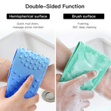 HOPESO Silicone Back Scrubber for Shower, Silicone Bath Body Brush, Easy to Clean - Exfoliating Improve Your Circulation, Includes Stainless Steel Hook (31.5inch, Brown gray)