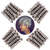 Queentas 10inches Grey 3 Pack Saniya Kenzie Toni Curl Crochet Carrie Curl(8mm) Synthetic Hair Extensions(Natural Black Mixed Grey)