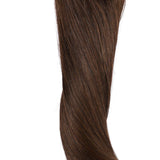 Clip on Extensions Human Hair New Version Silk Straight Soft 18" 140gram 8 pcs Unprocessed #4 Medium Brown Double Weft Clip in Extensions Can be Restyled (18" 8pcs 140g #4)