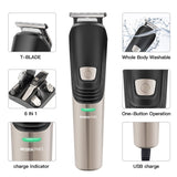 Beard Trimmer 6 in 1 Hair Clipper Electric Trimmer Shaver and Nose Trimmer Electric Razor Professional Grooming Kit
