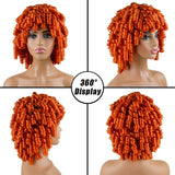 Orange Copper Short Curly Full Wigs for Black Women Andromeda Soft Afro Curly Heat Resistant Synthetic Fiber Hair Wigs for African American Black Women (Orange Copper)