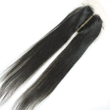 SHANELL Hair Silk Base Top Closure Straight Bleached Hidden Knots Middle Part 4x4" With Baby Hair Unprocessed Peruvian Virgin Silky Straight Human Hair Closure 14inch