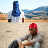Vidsel 3Pcs Headwraps Silky Durags for Men with 1 Wave Cap,Black Wave Durag