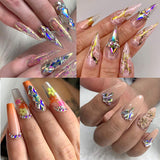 100pcs Glass Kite Flatback Crystals Design Nail Art Diamond Decoration Stones 2 Sizes Mix