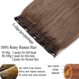 Clip in hair extensions human hair one piece human hair extensions 5 clips 100% Remy Human Hair Straight Light Auburn 22"(55cm) - 55g