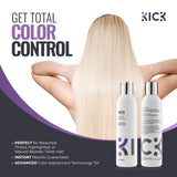 Purple Shampoo for Blonde Hair – Award Winning, Purple Toning Blonde Shampoo Instantly Brightens & Washes Away Brassy Yellow Tones on Blonde, Silver, Grey Hair – 8oz - KICK