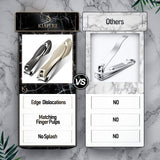 Nail Clippers 3 PCS - No Splash Nail Clippers with Nail File, Bionics Design Fingernail&Toenail Clippers Set for Men and Women, Kids and Seniors(Small and Big) (Black 3PCS)