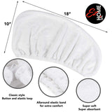Premium Towel + BONUS Headband, White Microfiber Hair Wrap, Ultra Absorbent and Anti Frizz for Quick Hair Drying for Women & kids with Curly or Long Hair