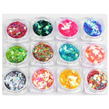 Minejin Nail Art Round Mermaid Glitter Sequins With Broken Shell Glass Paper Candy Foil Paillette Flakes Diy Tips 2 Set