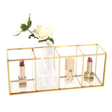 Feyarl Gold Glass Makeup Brush Holder Storage Container Ring Earring Holder Clear Glass Decorative Pen Pencil Holder Beauty Display